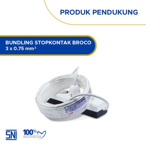 [EZM.7900260] WILSON CABLES - Stop Kontak Broco 5 Meter (NYMHY 3x0.75 + Extension Isi 4)