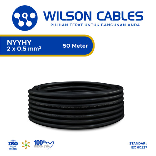 [EZM.7900286] NYYHY 2x0.5 mm2 - Kabel Tembaga Serabut Wilson Cables