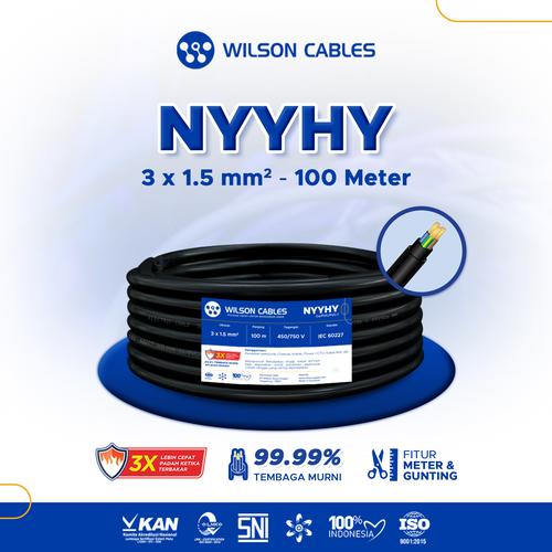 [EZM.7900335] Wilson Cables - NYYHY 3x1.5 mm² 100 Meter - Kabel Tembaga Serabut