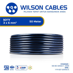 [EZM.7900359] Wilson Cables - NYY 3x6 mm² 50 Meter - Kabel Tembaga Kawat