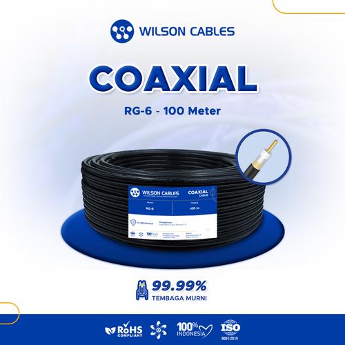 [EZM.7900370] Kabel Coaxial RG 6 FW - OHM 75 100 Meter Hitam - Wilson Cables