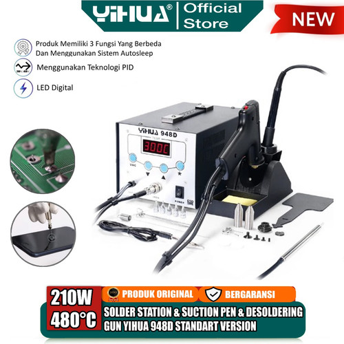 [EZM.4400194] Yihua 948D Desoldering Pump Gun 3 IN 1 Soldering Station Standard ORI