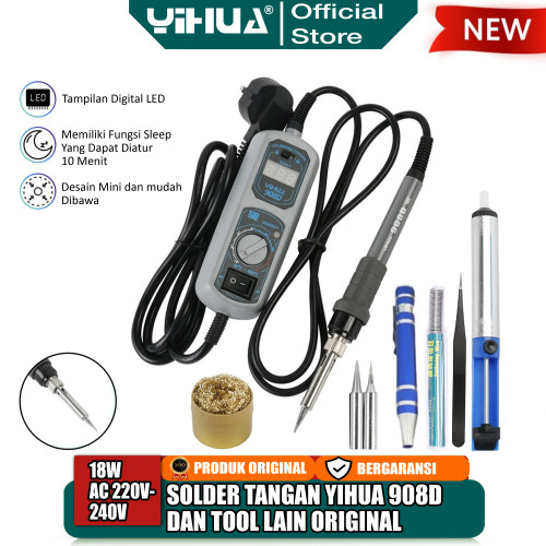 [EZM.4400056] Yihua 908D Tool Set Solder Tangan Listrik dan Tool Lain Box Excellent