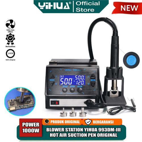 [EZM.4400062] Yihua 993DM-II Blower Solder Uap Hot Air Gun Chanel Suction Pen ORI