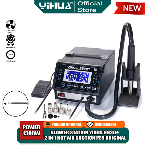 [EZM.4400064] Yihua 993D+ Blower Solder Uap Upgrade Versio 2 IN 1 Vacum Suction Pen