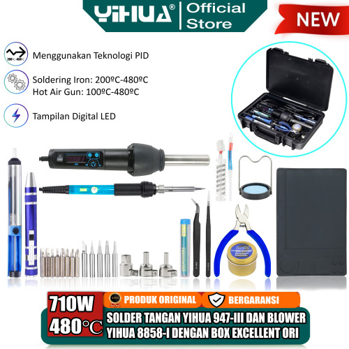 [EZM.4400211] Yihua 947-III Set Solder Tangan listrik Blower Yihua 8858-I Desolderig