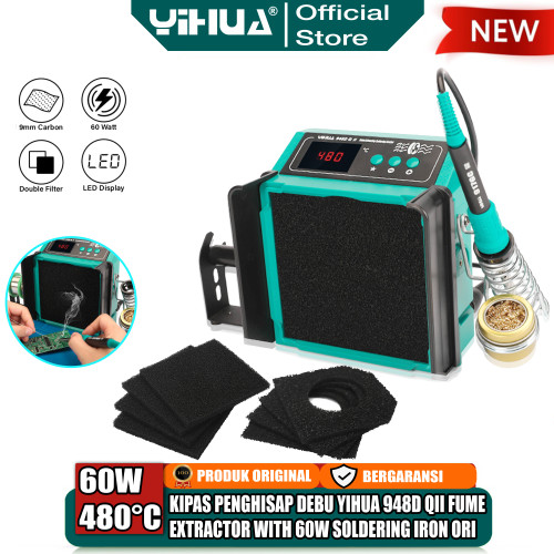 [EZM.4400082] Yihua 948D QII Kipas Penghisap Asap Debu Fume Extractor Solder 60W ORI