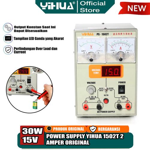 [EZM.4400244] Yihua 1502T Power Supply DC 2 Amper 0-15V Digital Analog Service HP OR