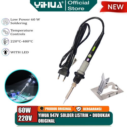 [EZM.4400254] Yihua 947V Solder Tangan Iron Adjustable Temperature 60W Soldering ORI