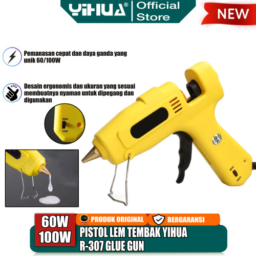 [EZM.4400136] Yihua R-307 Pistol Lem Tembak Hot Melt Glue Gun Ajustable 60W 100W ORI