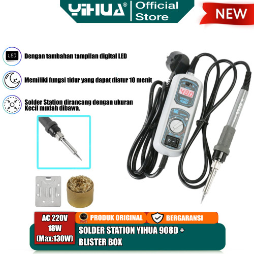 [EZM.4400154] Yihua 908D Solder Station Protable Soldering + Blister Box + Pembersih