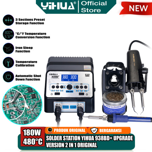 [EZM.4400159] Yihua 938BD+ Solder Station 2 IN 1 Upgrade Version Soldering Tweezer