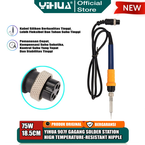 [EZM.4400297] Yihua 907F Gagang Solder Station 5 Core Pin 60W Elemen Import Original