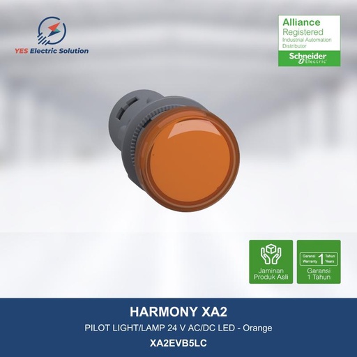 Schneider Electric XA2 Pilot Light/Lamp 24V AC/DC LED Orange XA2EVB5LC