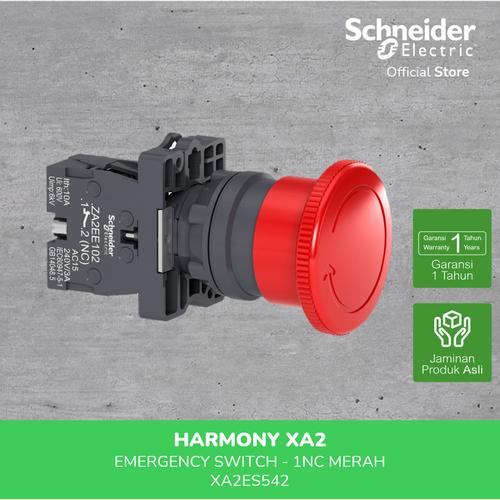 [EZM.4100101] Schneider Electric XA2 Emergency Switch 40mm 1NC Merah - XA2ES542