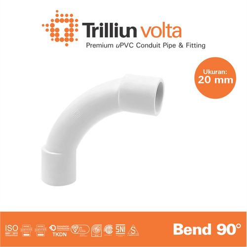 [EZM.4500125] Fitting Pipa uPVC Conduit Trilliunvolta Bend 90° 20 mm