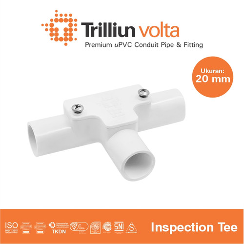 [EZM.4500124] Fitting Pipa uPVC Conduit Trilliunvolta Inspection Tee 20 mm