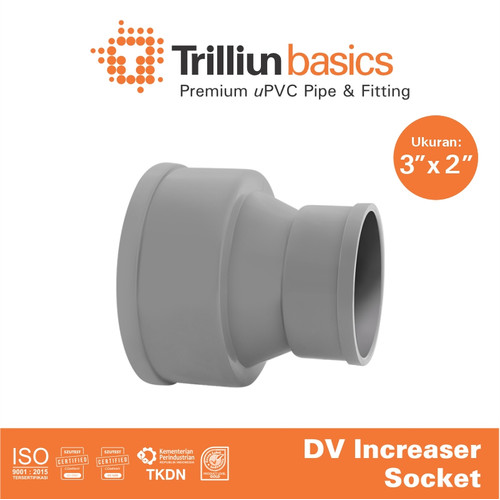 [EZM.4500071] Fitting Pipa uPVC Trilliunbasics DV Increaser Socket 3" x 2" Inch