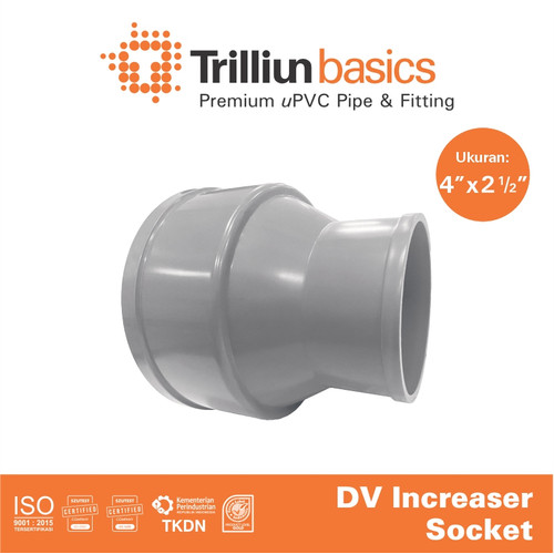 [EZM.4500043] Fitting Pipa uPVC Trilliunbasics DV Increaser Socket 4" x 2 1/2" Inch