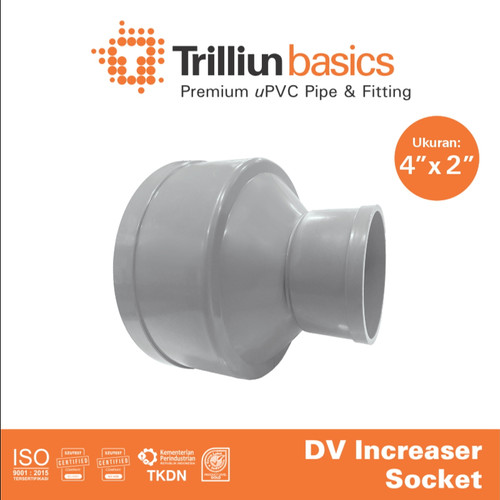 [EZM.4500044] Fitting Pipa uPVC Trilliunbasics DV Increaser Socket 4" x 2" Inch