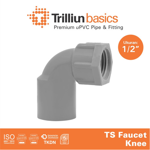 [EZM.4500049] Fitting Pipa uPVC Trilliunbasics TS Faucet Knee - 1/2" Inch