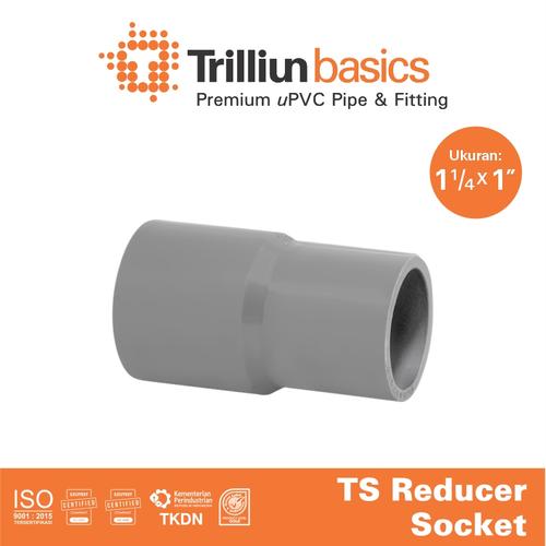 [EZM.4500051] Fitting Pipa uPVC Trilliunbasics TS Reducer Socket 1 1/4" x 1" Inch