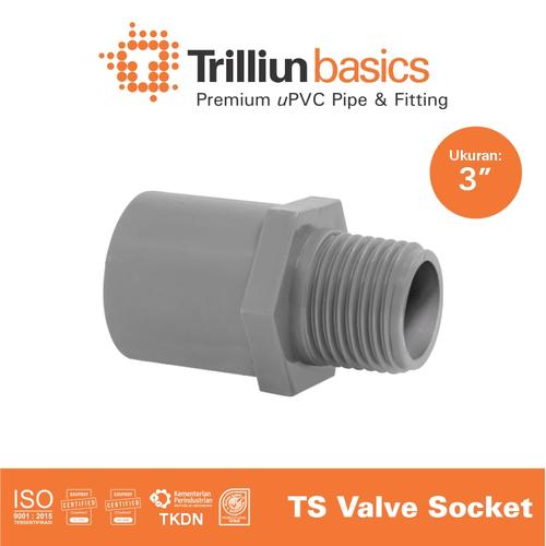 [EZM.4500255] Fitting Pipa uPVC Trilliunbasics TS Valve Socket - 3" Inch