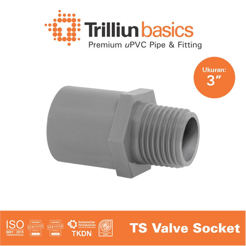 [EZM.4500255] Fitting Pipa uPVC Trilliunbasics TS Valve Socket - 3" Inch