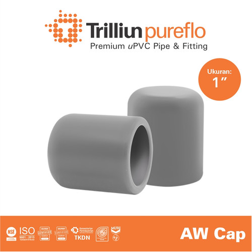 [EZM.4500246] Fitting Pipa uPVC Trilliunpureflo AW Cap 1" Inch