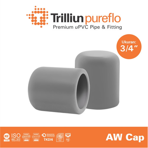 [EZM.4500247] Fitting Pipa uPVC Trilliunpureflo AW Cap 3/4" Inch