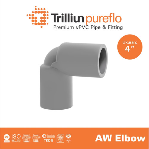 [EZM.4500006] Fitting Pipa uPVC Trilliunpureflo AW Elbow 4" Inch