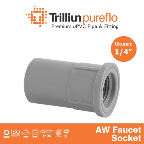 [EZM.4500034] Fitting Pipa uPVC Trilliunpureflo AW Faucet Socket 1 1/4" Inch