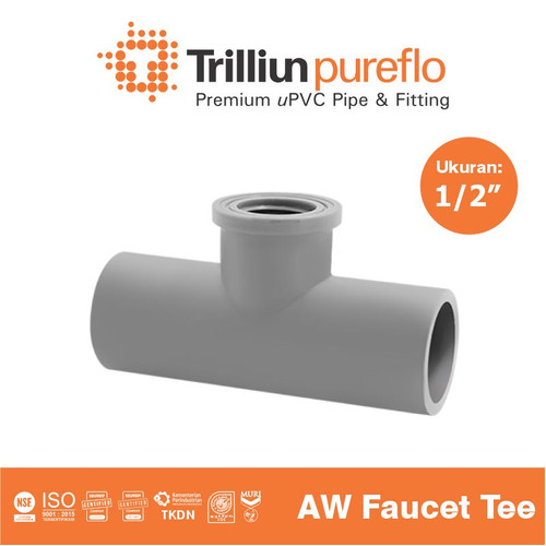 [EZM.4500023] Fitting Pipa uPVC Trilliunpureflo AW Faucet Tee 1/2" Inch