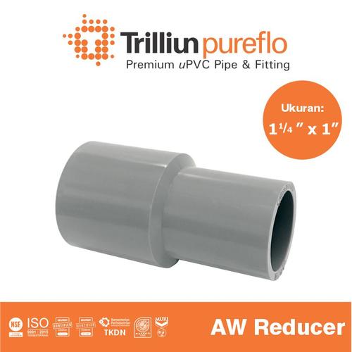 [EZM.4500029] Fitting Pipa uPVC Trilliunpureflo AW Reducer 1 1/4" x 1" Inch