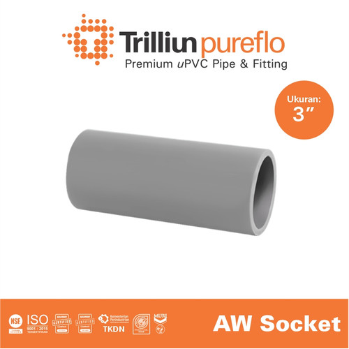 [EZM.4500237] Fitting Pipa uPVC Trilliunpureflo AW Socket 3" Inch