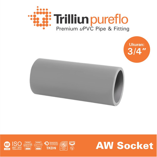 [EZM.4500240] Fitting Pipa uPVC Trilliunpureflo AW Socket 3/4" Inch