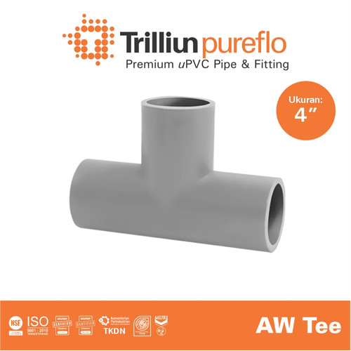 [EZM.4500231] Fitting Pipa uPVC Trilliunpureflo AW Tee 4" Inch