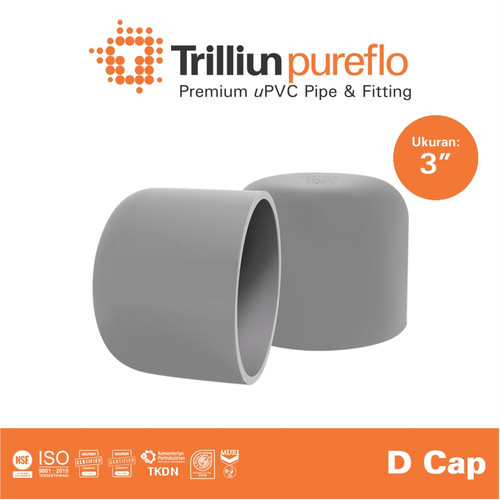 [EZM.4500223] Fitting Pipa uPVC Trilliunpureflo D Cap 3" Inch