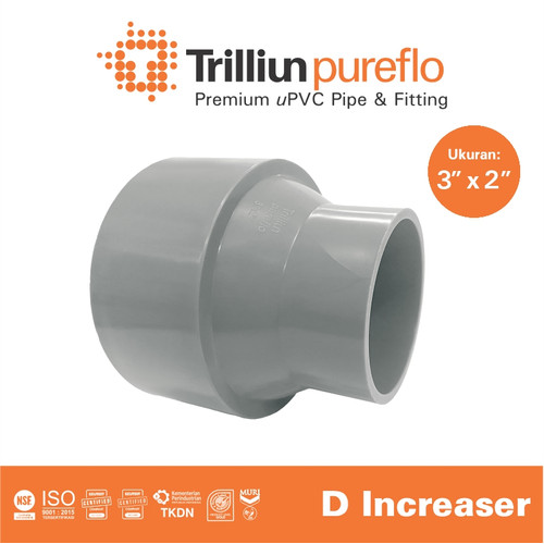 [EZM.4500215] Fitting Pipa uPVC Trilliunpureflo D Increaser 3" x 2" Inch