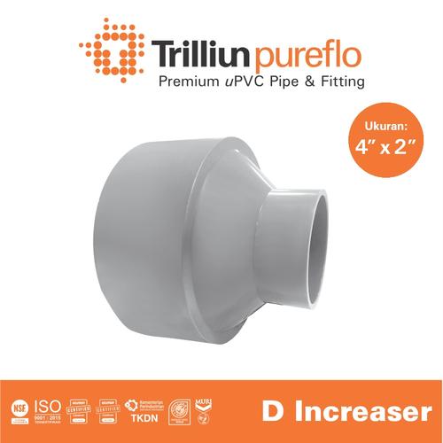 [EZM.4500214] Fitting Pipa uPVC Trilliunpureflo D Increaser 4" x 2" Inch