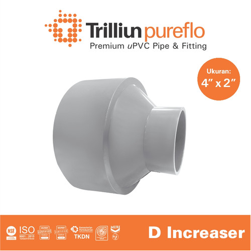 [EZM.4500214] Fitting Pipa uPVC Trilliunpureflo D Increaser 4" x 2" Inch