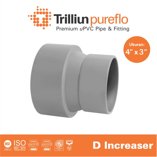 [EZM.4500213] Fitting Pipa uPVC Trilliunpureflo D Increaser 4" x 3" Inch