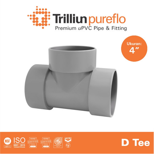 [EZM.4500204] Fitting Pipa uPVC Trilliunpureflo D Tee 4" Inch