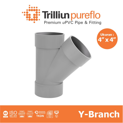 [EZM.4500011] Fitting Pipa uPVC Trilliunpureflo D Y-Branch 4" x 4" Inch