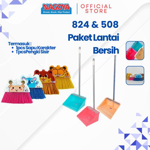 [EZM.8000025] Paket Lantai Bersih - Sapu Nilon Karakter + Pengki Sisir Nagoya