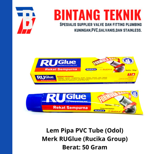 [EZR.2700639] Lem PVC Odol (Tube) Merk RUGlue (Rucika) 50 Gram