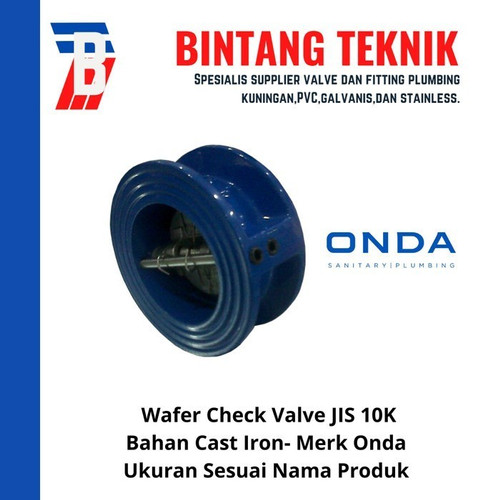 [EZR.2700740] Wafer Check Valve 5" inch Cast Iron JIS 10K Merk Onda