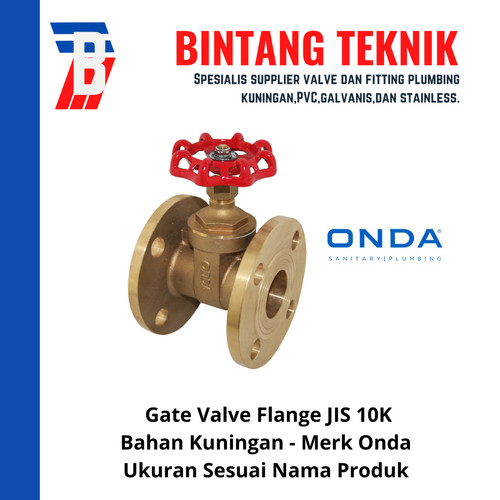 [EZR.2700806] Gate Valve Flange 1 1/2" Kuningan Onda JIS 10K