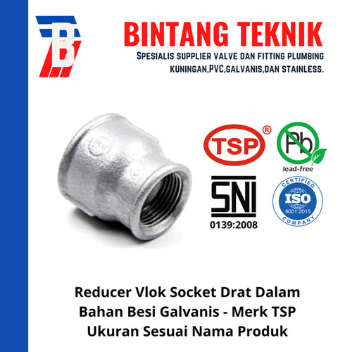 [EZR.2700923] Reducer Vlok Sok 1" x 1/2" Besi Galvanis TSP