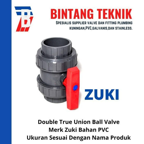 [EZR.2700925] Double True Union Ball Valve PVC 4" inch Zuki Taiwan